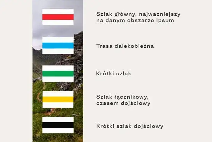 kolory szlaków górskich pttk